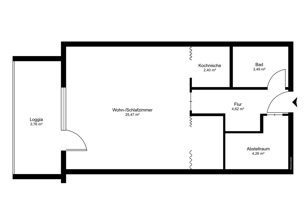 Appartement mit Weitblick am Kreideberg - Grundriss