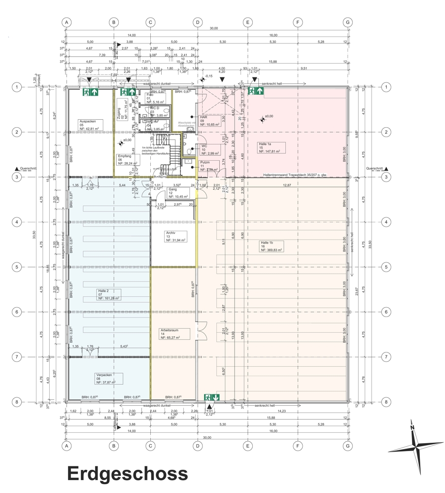 * Hallen - und Bürogebäude * - EG