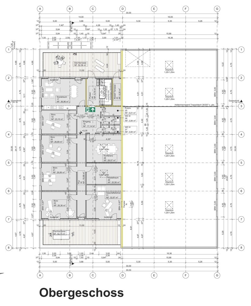 * Hallen - und Bürogebäude * - OG