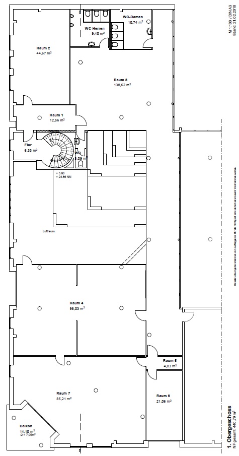 Büroflächen in Innenstadtlage ! - Grundriss 1.OG