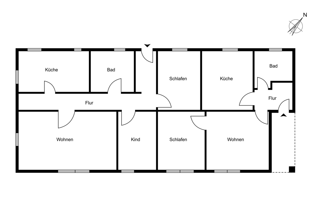 Zweifamilienhaus auf großem Grundstück in Dahlenburg-Lemgrabe! - Grundriss