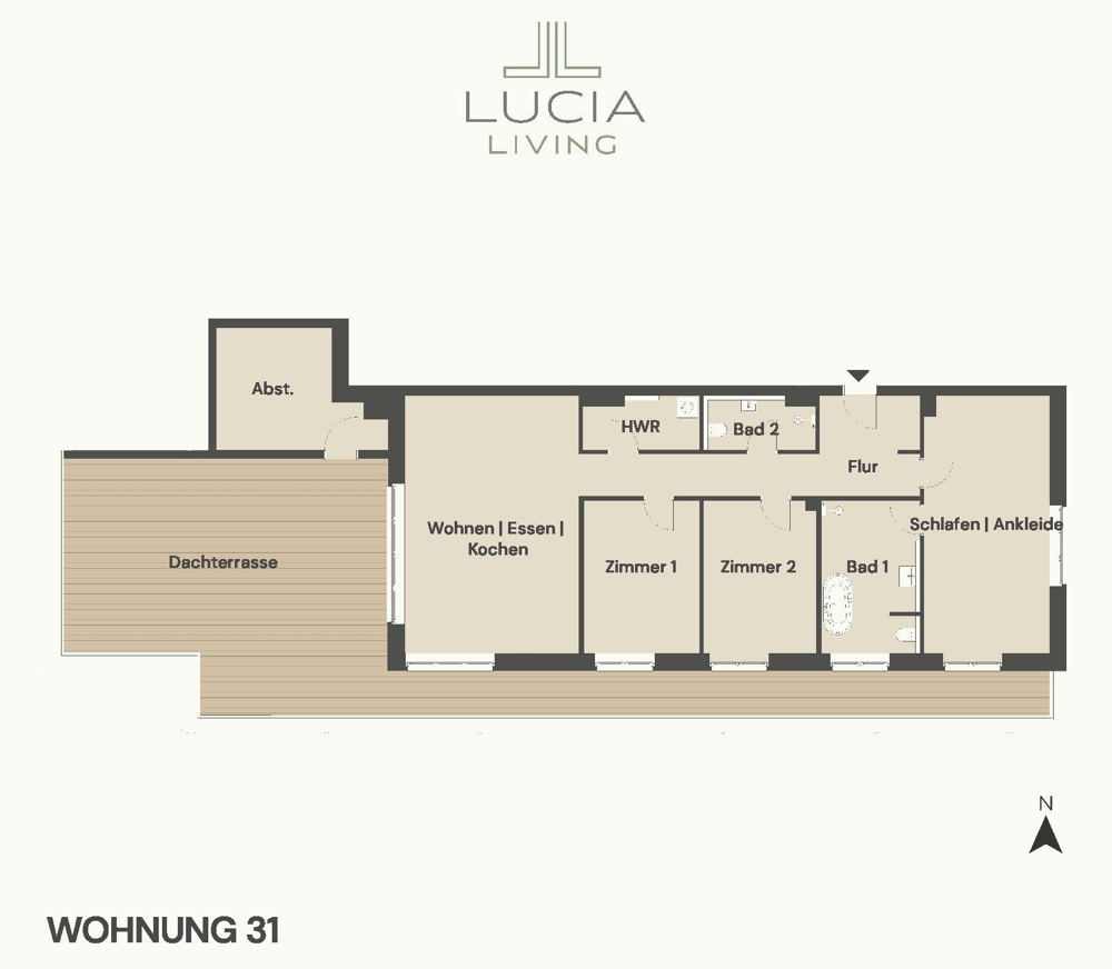 Wohnen auf höchstem Niveau – Exklusives Penthouse mit Dachterrasse & Aufzug - Grundriss