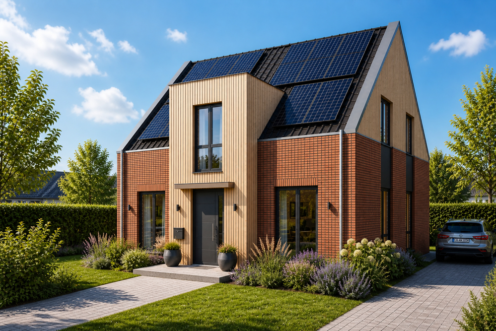 Familienglück im Dorfkern: Modernes KfW-40-Haus mit großem Garten - Hausbeispiel