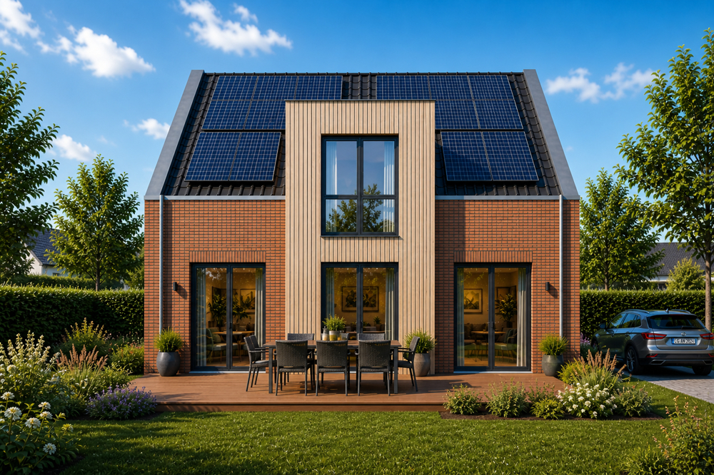 Familienglück im Dorfkern: Modernes KfW-40-Haus mit großem Garten - Hausbeispiel