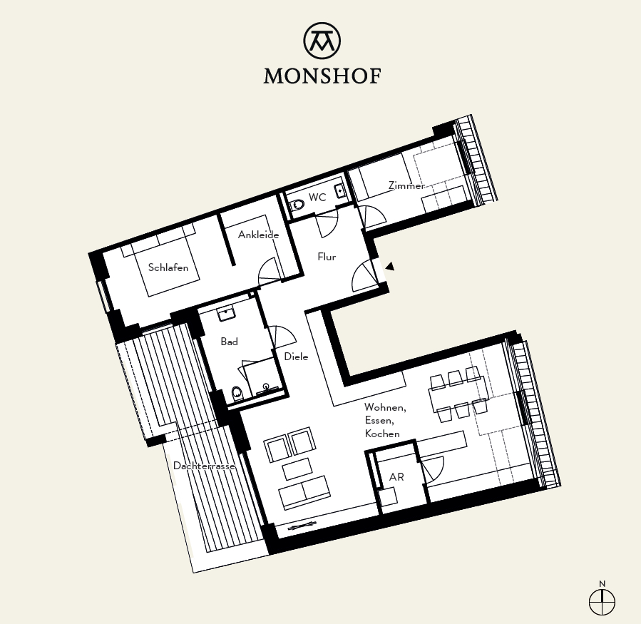 Mitten drin in Lüneburg - Monshof Grundriss whg. 43