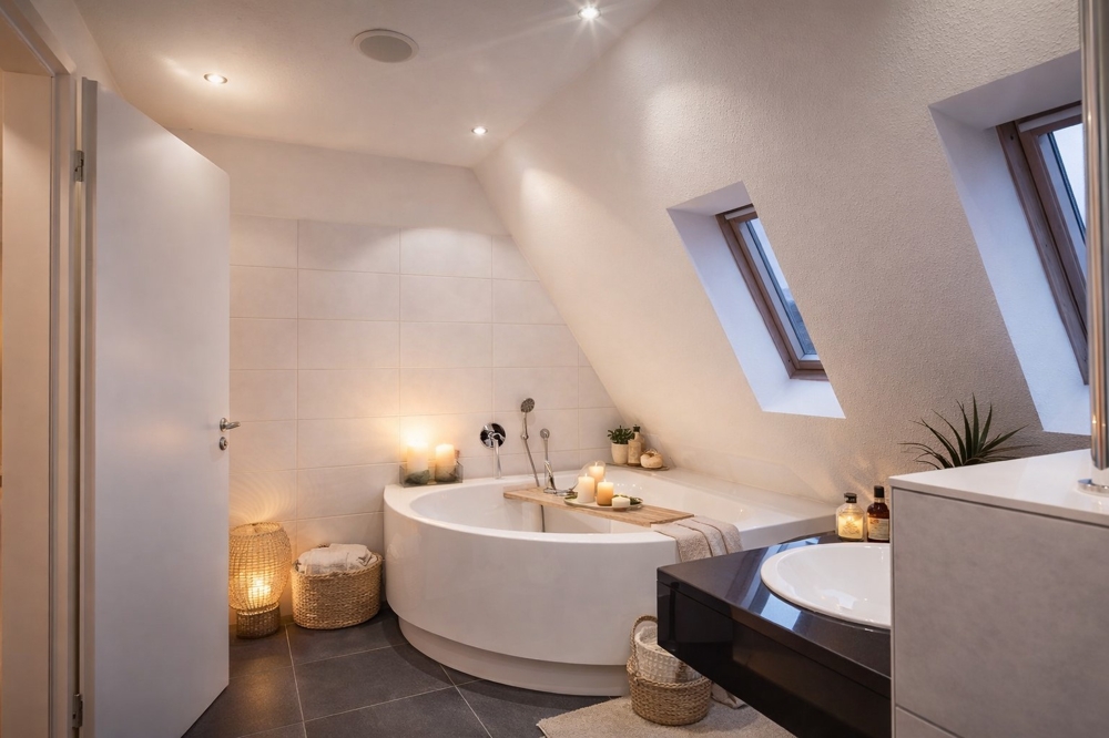 Edle Maisonette-Wohnung mit tollen Aussichten - Badezimmer 5. OG