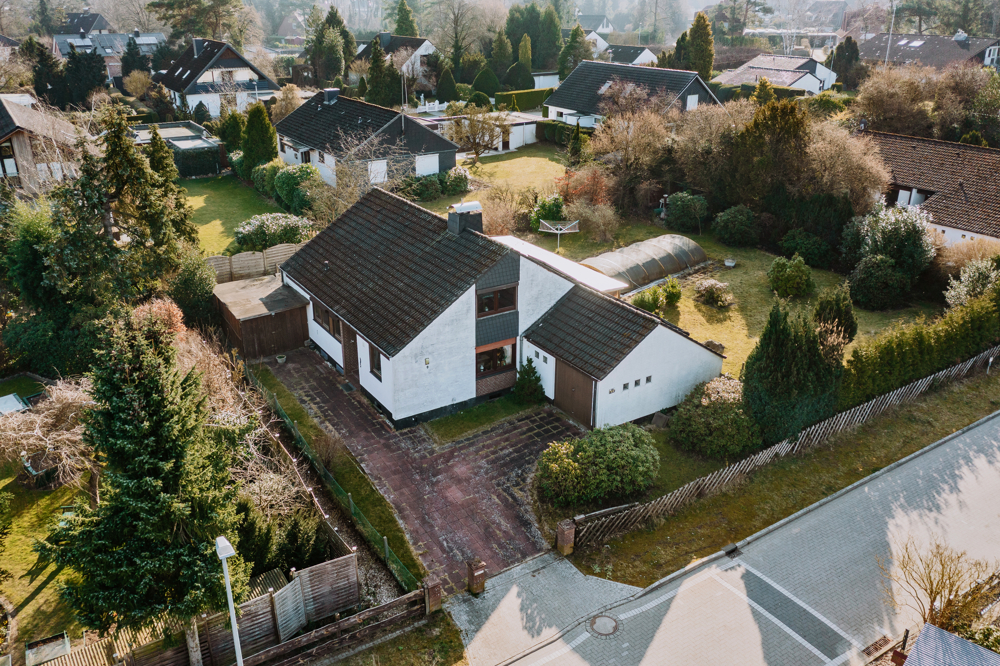 Einfamilienhaus mit großem Südgrundstück in ruhiger Lage von Seevetal-Maschen! - Draufsicht