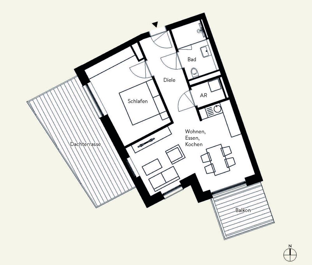 Dachterrassentraum im Monshof Lüneburg - Wohnung 32