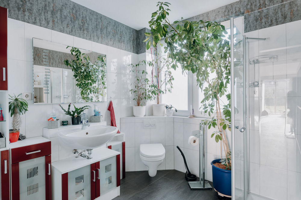 Moderne Stadtvilla mit PV, Speicher & Erdwärme - Duschbad