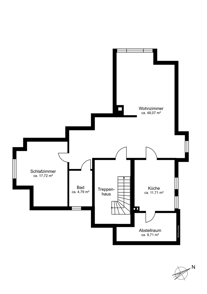 Ein- bis Zweifamilienhaus auf großem Grundstück mit Entwicklungspotenzial! - Grundriss Obergeschoss