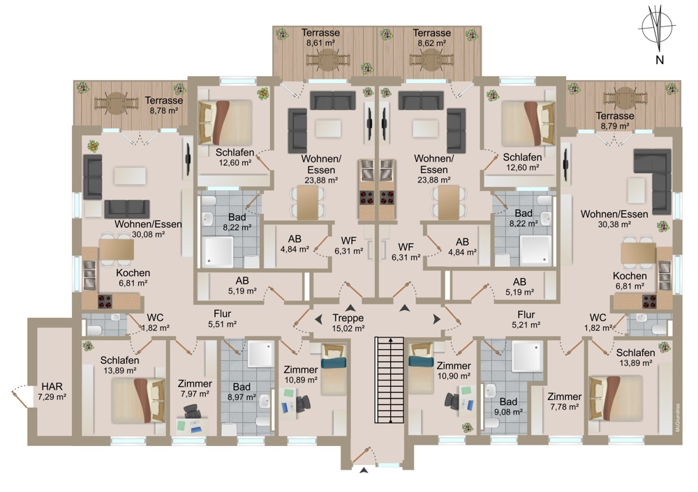 Maisonettewohnung mit Dachterrasse - Erdgeschoss